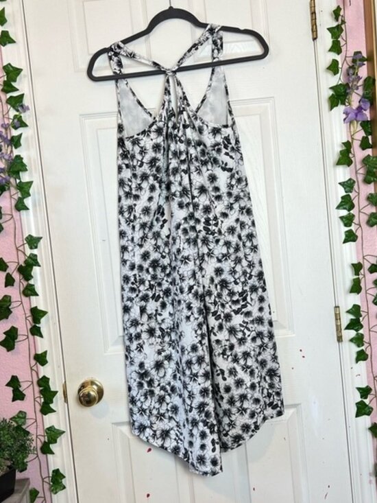 H & M Black & White Floral High Low Midi Dress size 8 - Picture 8 of 12